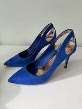 Ted Baker Jesamin Royal Blue Suede Pointed-Toe Heel Pumps